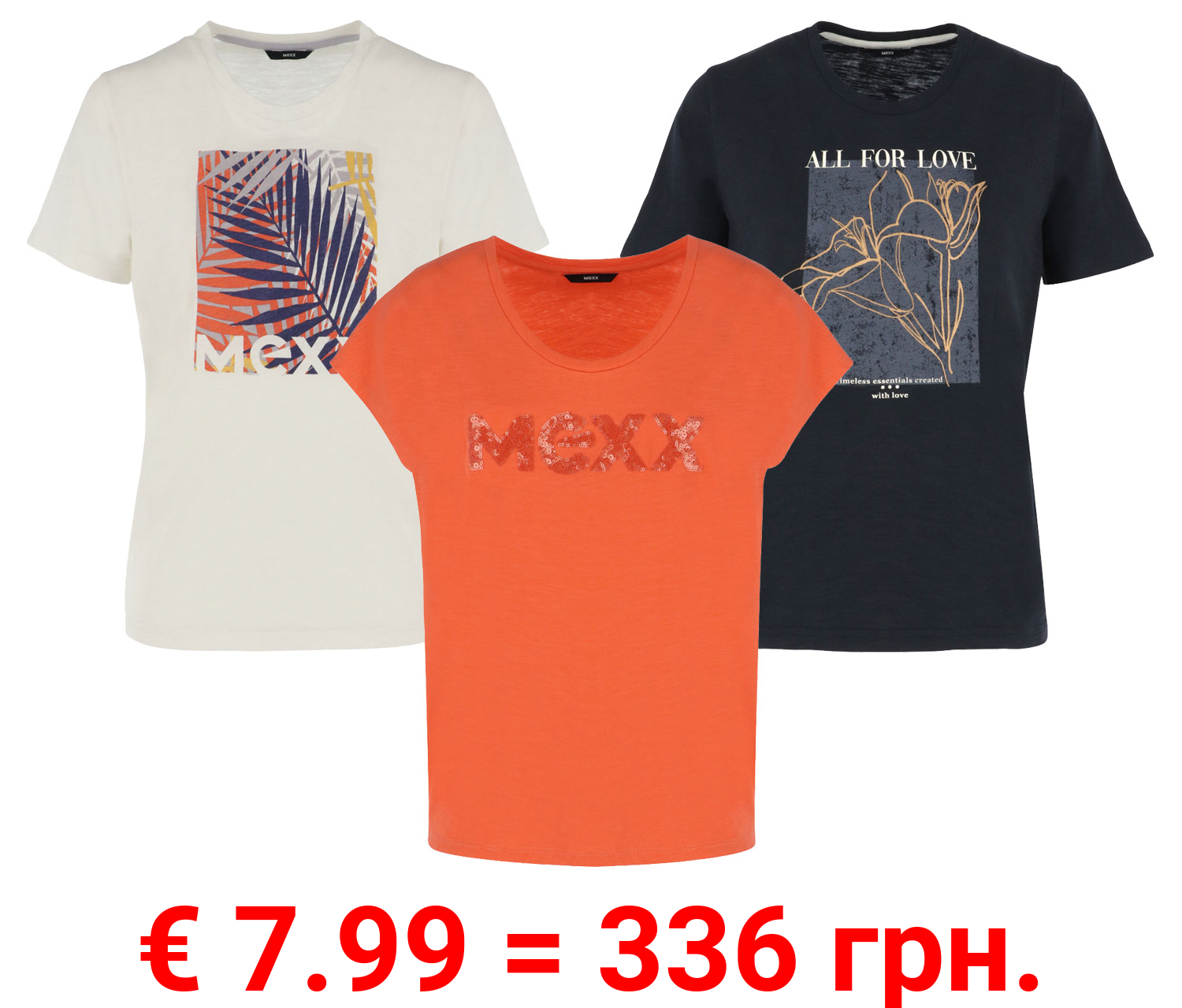 MEXX Damen T-Shirt, mit Logo, Regular Fit