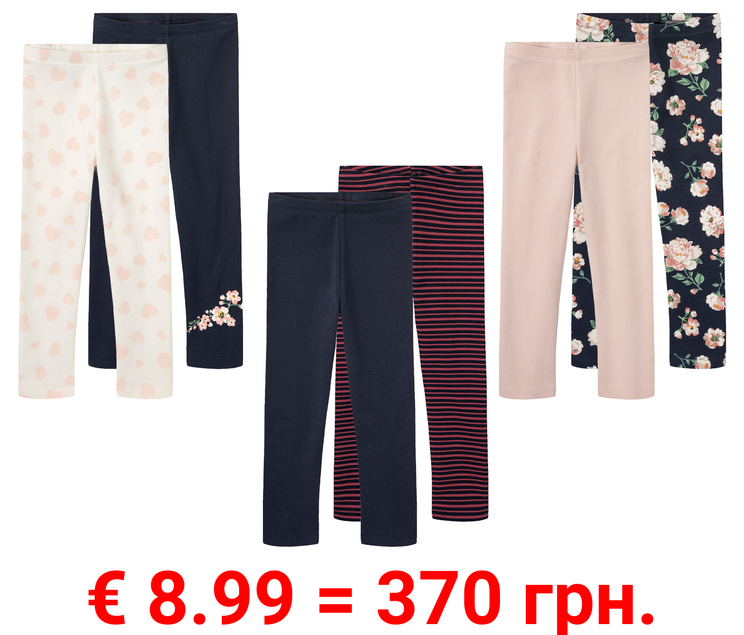 lupilu® Kinder Thermoleggings, 2 Stück, mit hohem Baumwollanteil