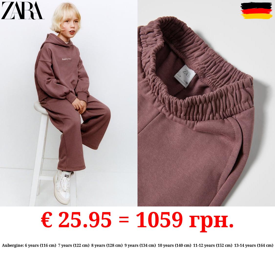 PLUSH SLOGAN HOODIE AND TROUSERS SET