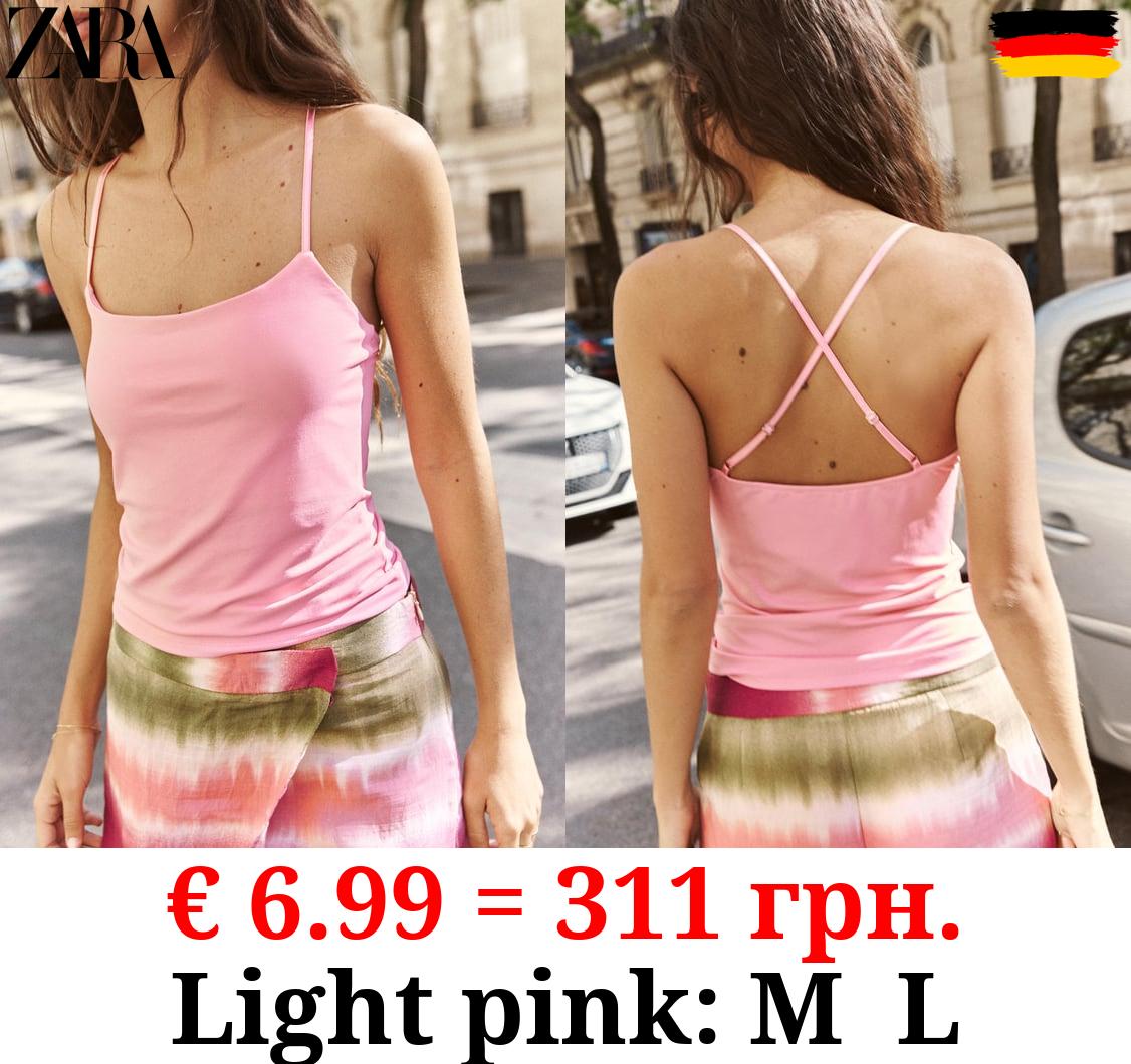 POLYAMIDE TOP WITH CRISS-CROSS STRAPS