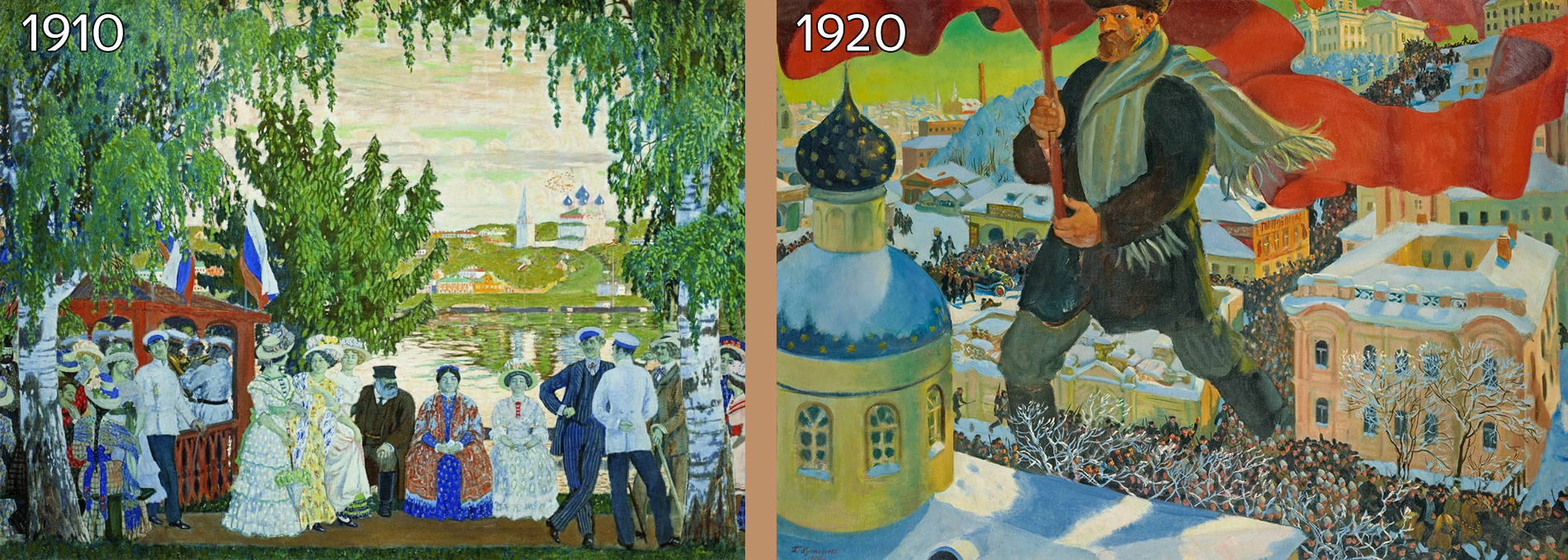 События изображенные на картине бориса кустодиева. Большевик Кустодиев 1920.