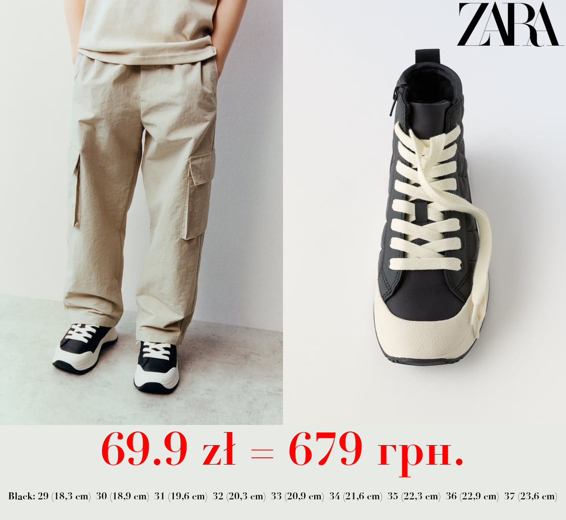 QUILTED HIGH-TOP SNEAKERS