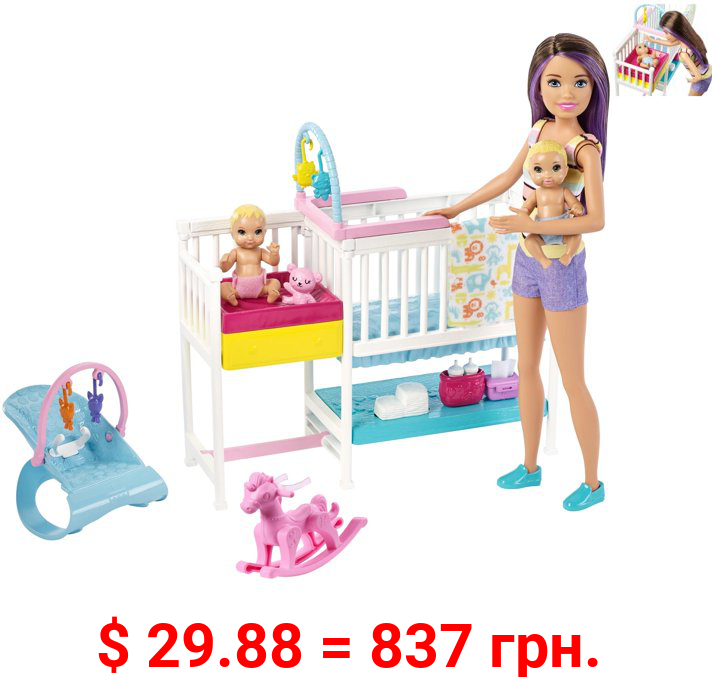 Barbie Skipper Babysitters Inc. Nap 'n Nurture Nursery Dolls Playset
