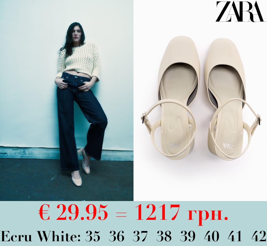 PATENT-FINISH BLOCK-HEEL SHOES