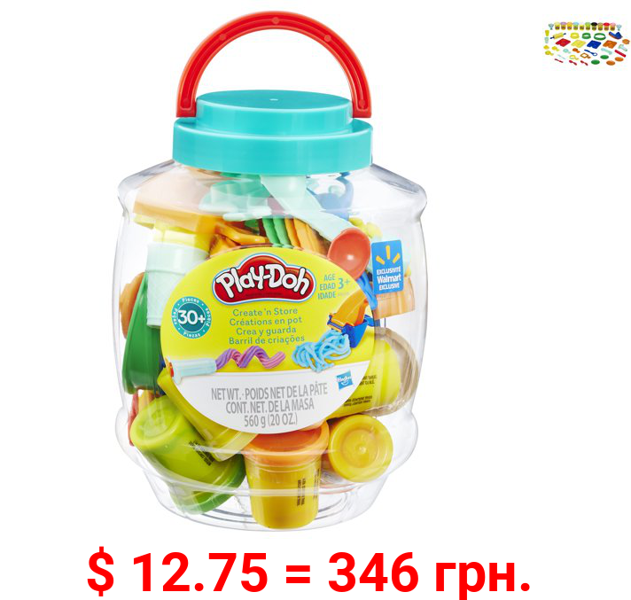 Play-Doh Create 'n Store Bucket, 10 2-Ounce Cans, 20 Ounces Compound Total