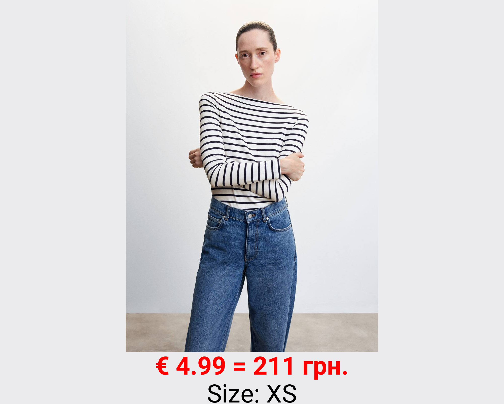 Camiseta cuello barco algodón