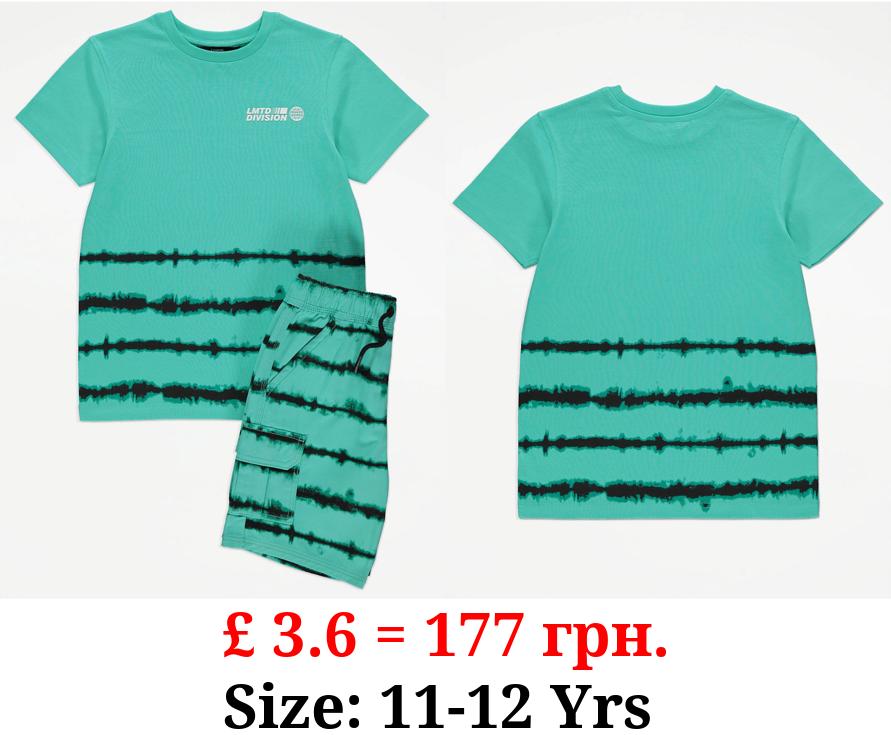 Turquoise Limited Division Tie Dye T-Shirt and Shorts Outfit
