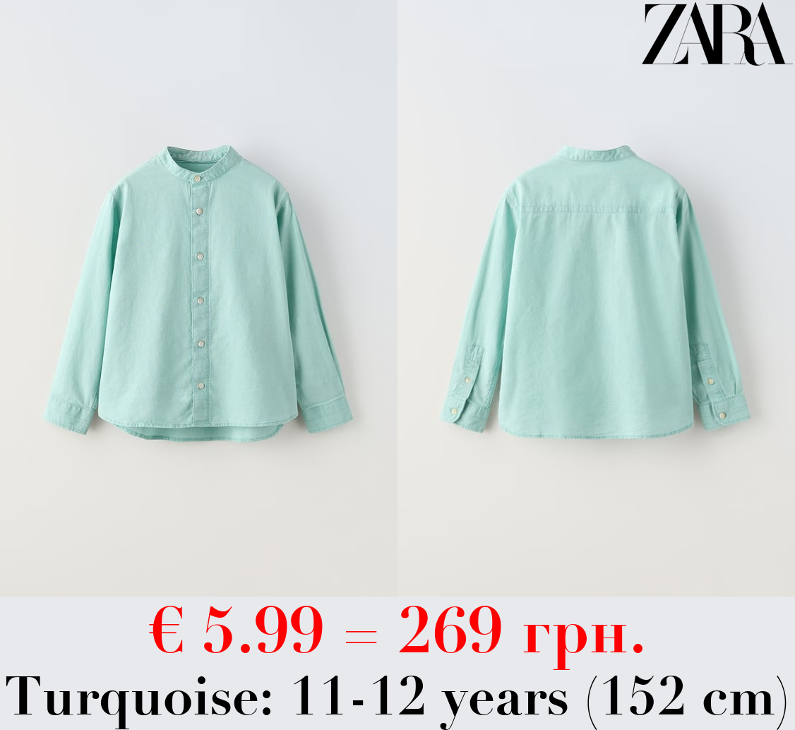 COTTON AND LINEN BLEND SHIRT