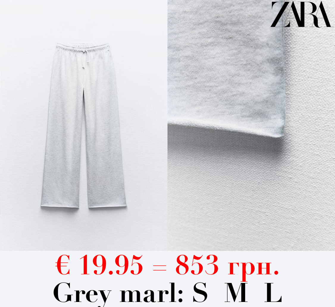 FADED-EFFECT PLUSH JOGGER TROUSERS