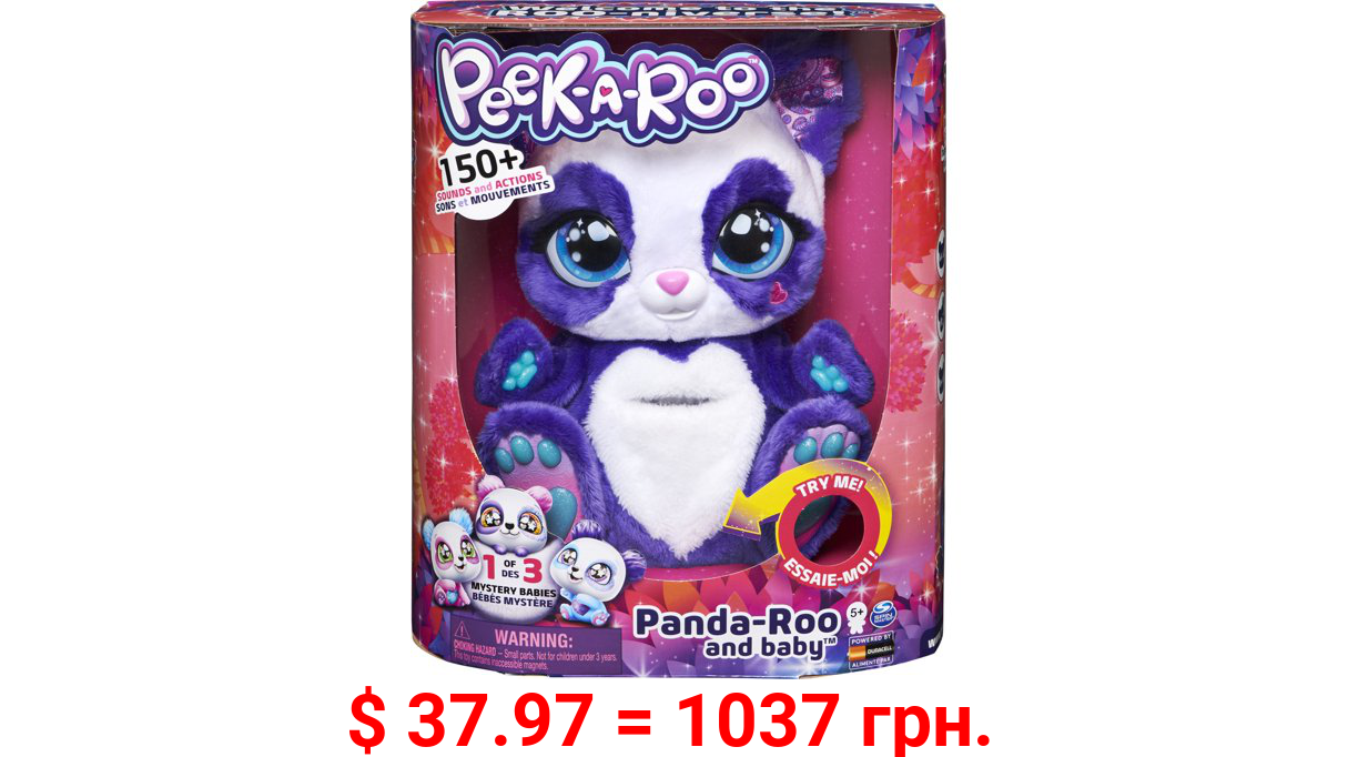 Peek-A-Roo, Interactive Panda-Roo Plush Toy with Mystery Baby