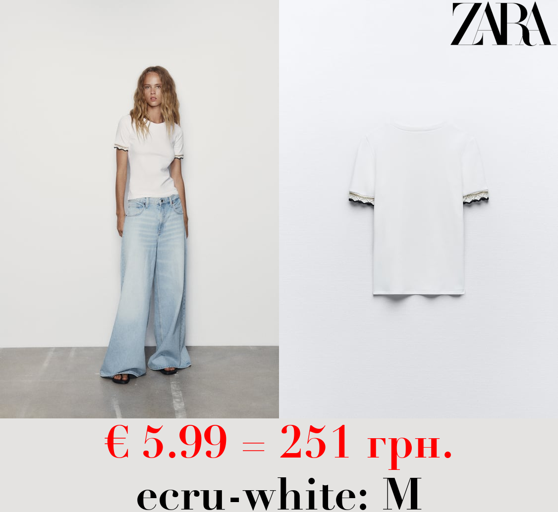 EMBELLISHED TRIM T-SHIRT