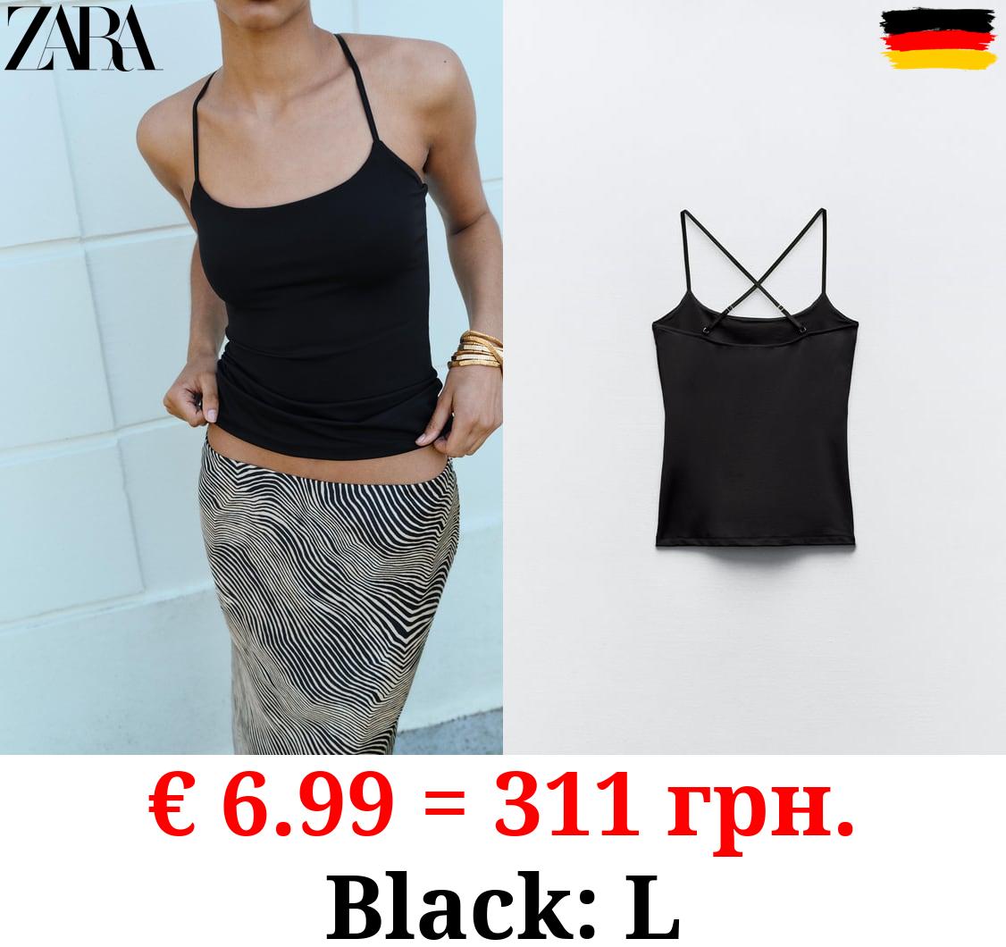 POLYAMIDE TOP WITH CRISS-CROSS STRAPS