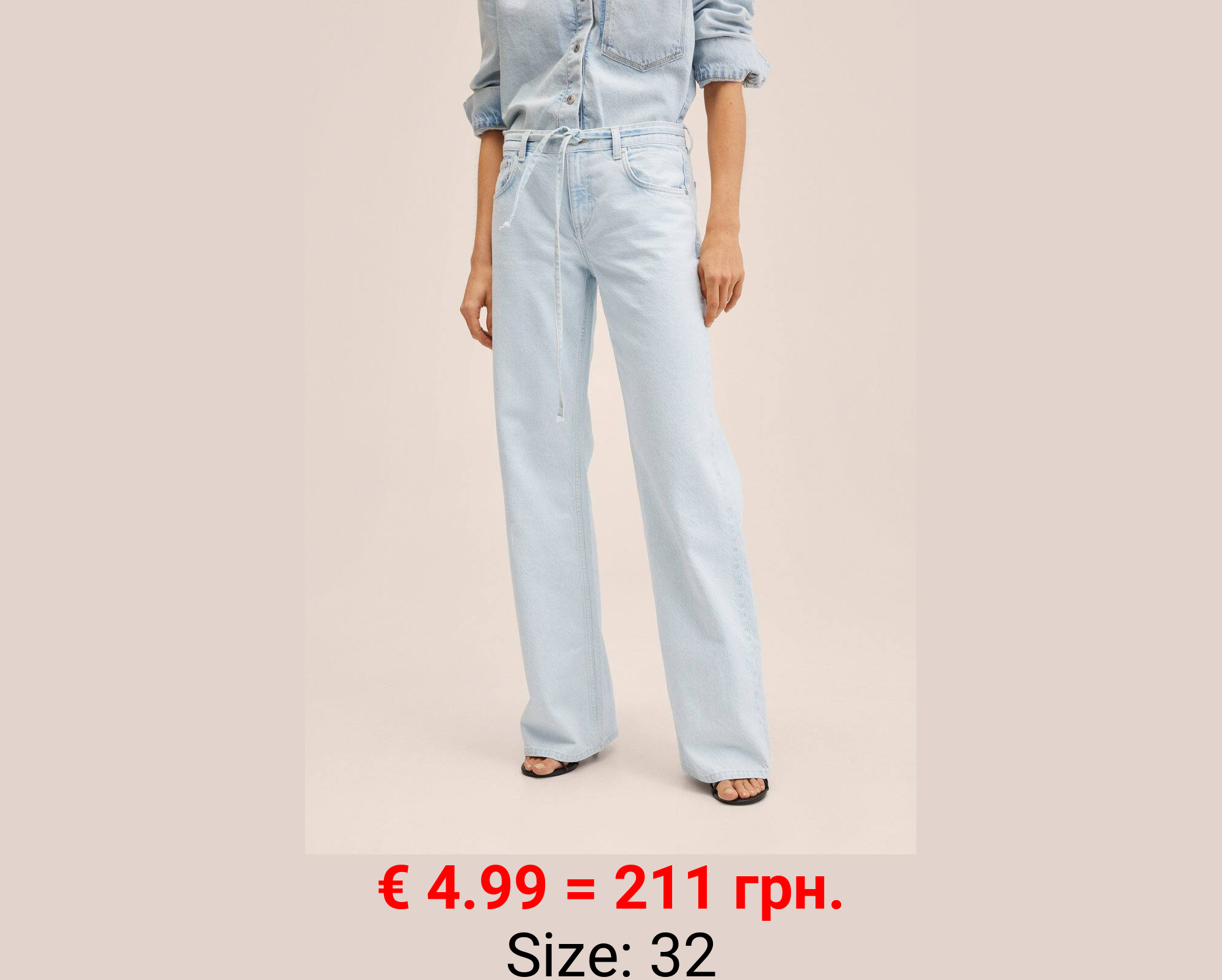 Vaqueros wideleg cinturón