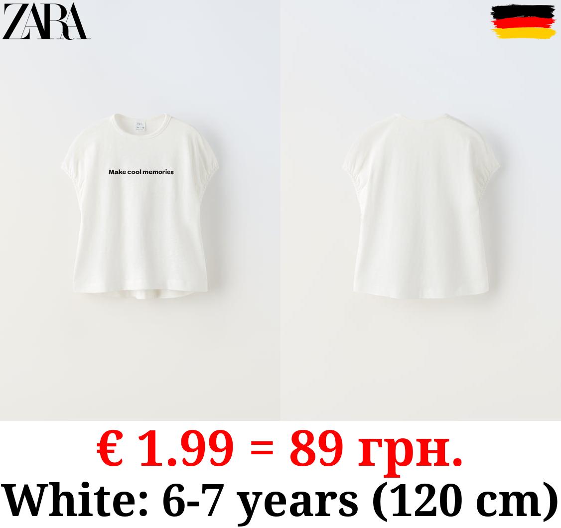 SLUB KNIT T-SHIRT WITH SLOGAN