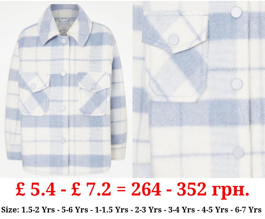 Blue Checked Fleece Shacket