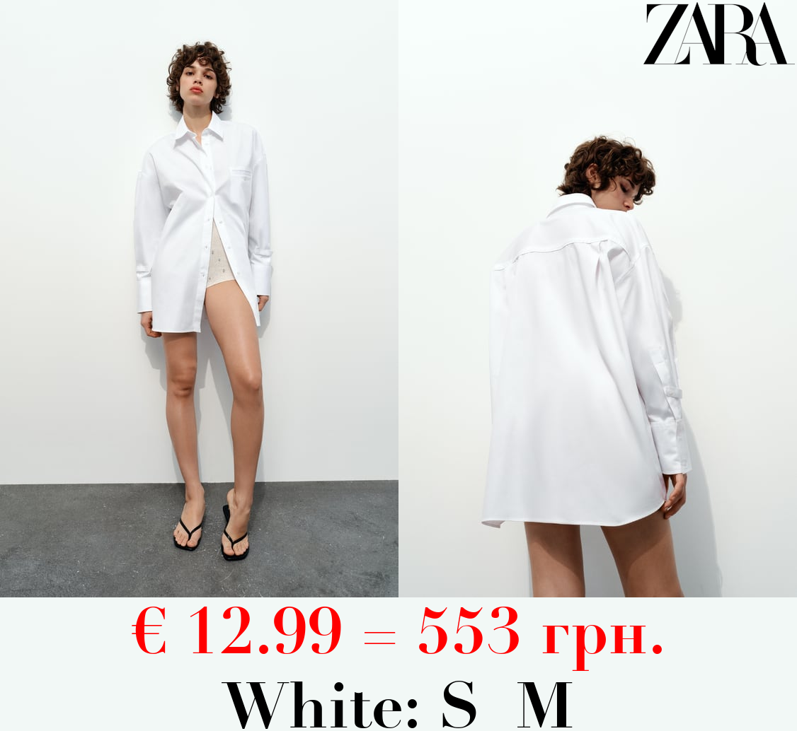 OVERSIZE POPLIN SHIRT WITH WELT POCKET