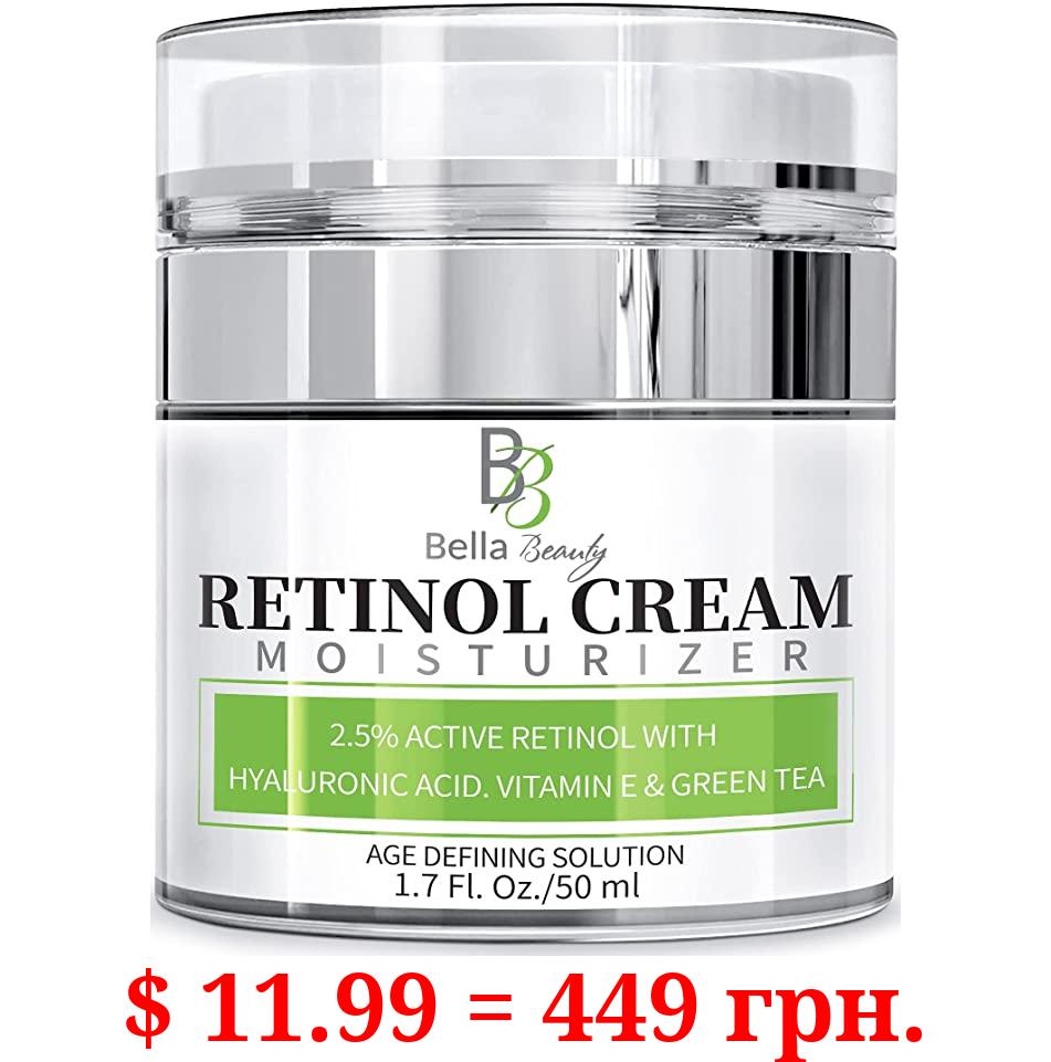 Retinol Moisturizer Anti Aging Cream for Face and Eye Area - With Hyaluronic Acid - 2.5% Active Retinol - Vitamin E - Reduce Appearance of Wrinkles and Fine lines - Best Day and Night Face Cream