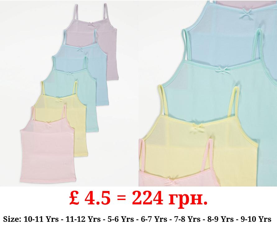 Pastel Cami Vests 5 Pack