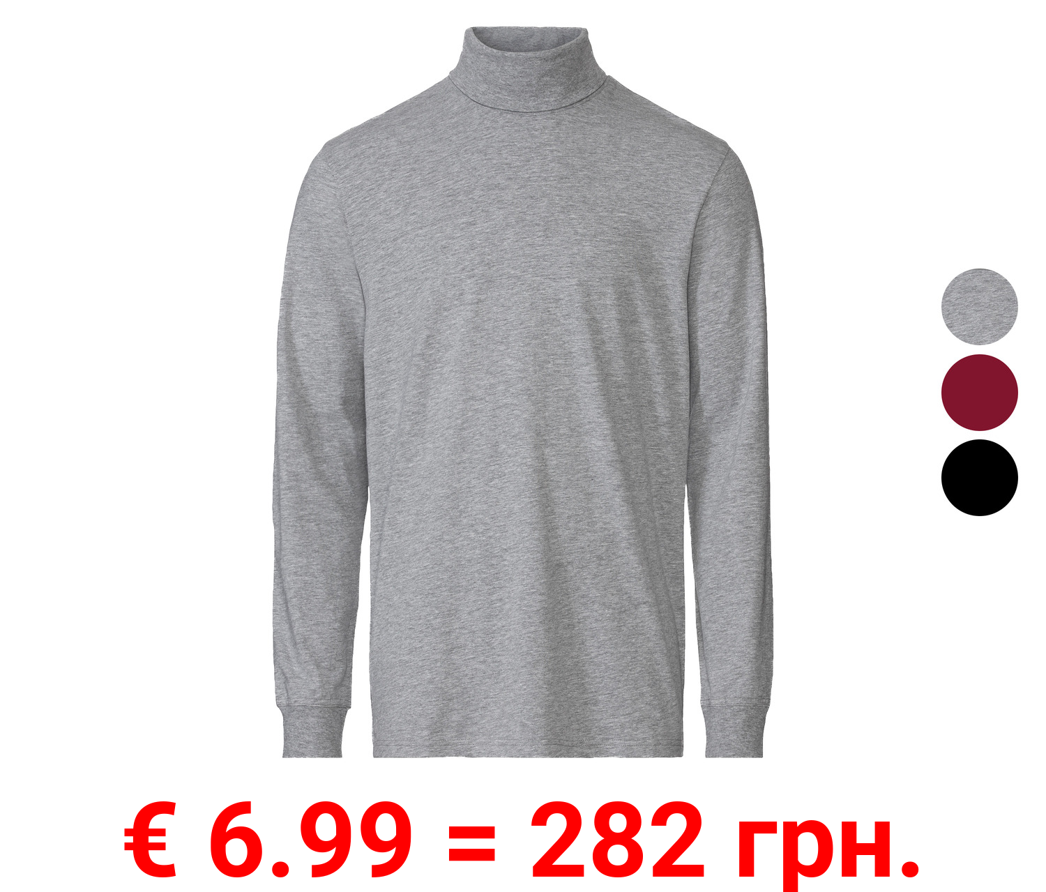 LIVERGY® Herren Rollkragenshirt, hoher Baumwollanteil