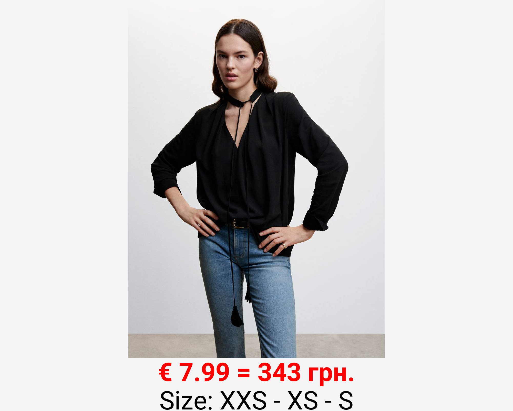 Blusa lazo cuello