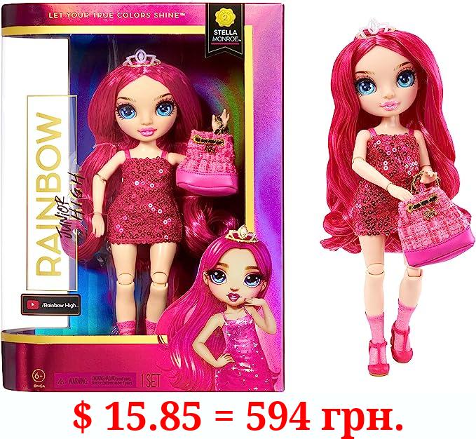 Rainbow High Jr High Series 2 Stella Monroe- 9" Fuchsia Pink Posable Fashion Doll with Designer Accessories and Open/Close Backpack. Great Toy Gift for Kids Ages 6-12 Years Old & Collectors