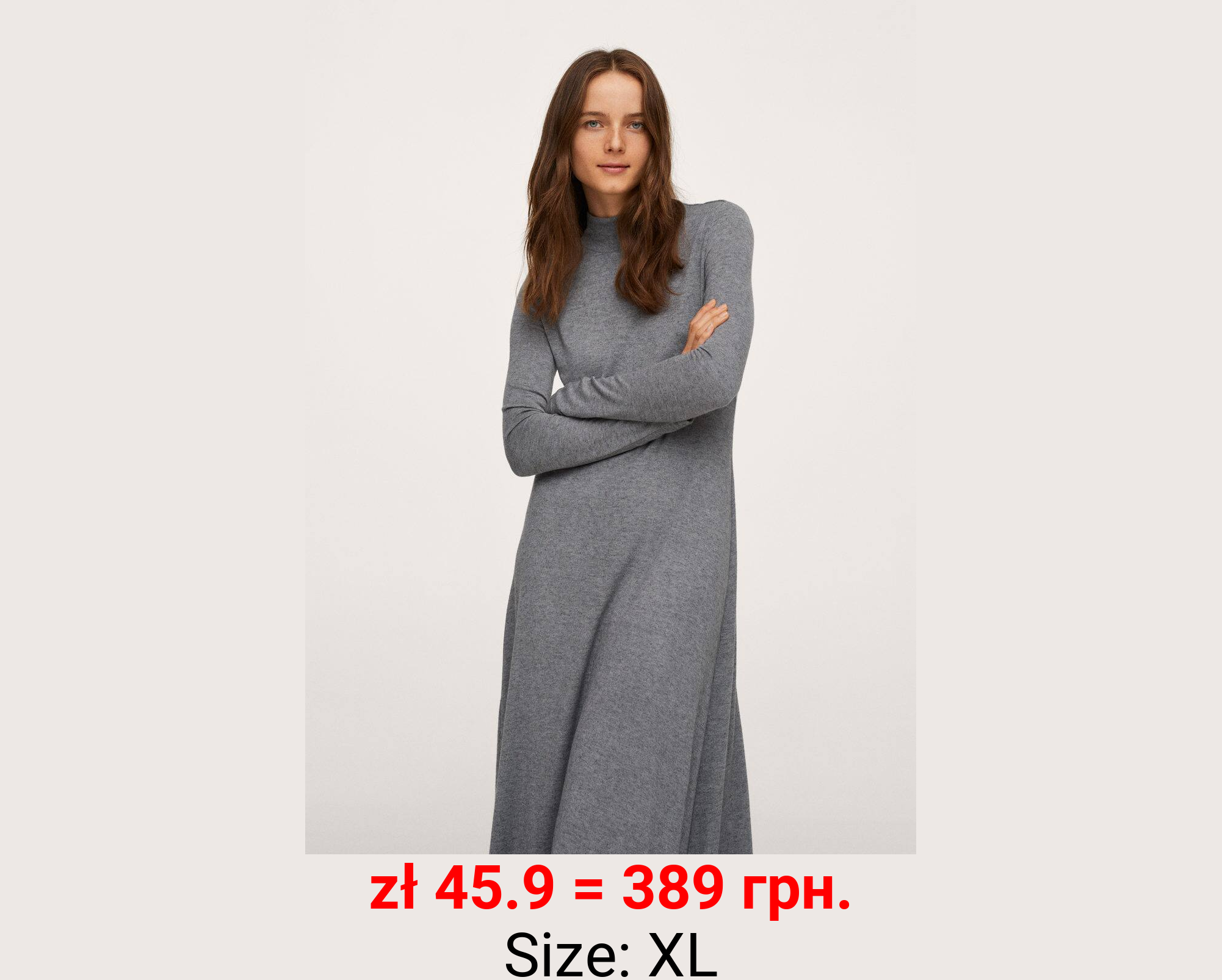 Vestido punto cuello perkins