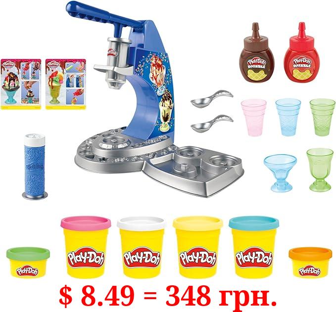 Play-Doh Kitchen Creations Drizzy Ice Cream Playset Featuring Drizzle Compound & 6 Non-Toxic Colors