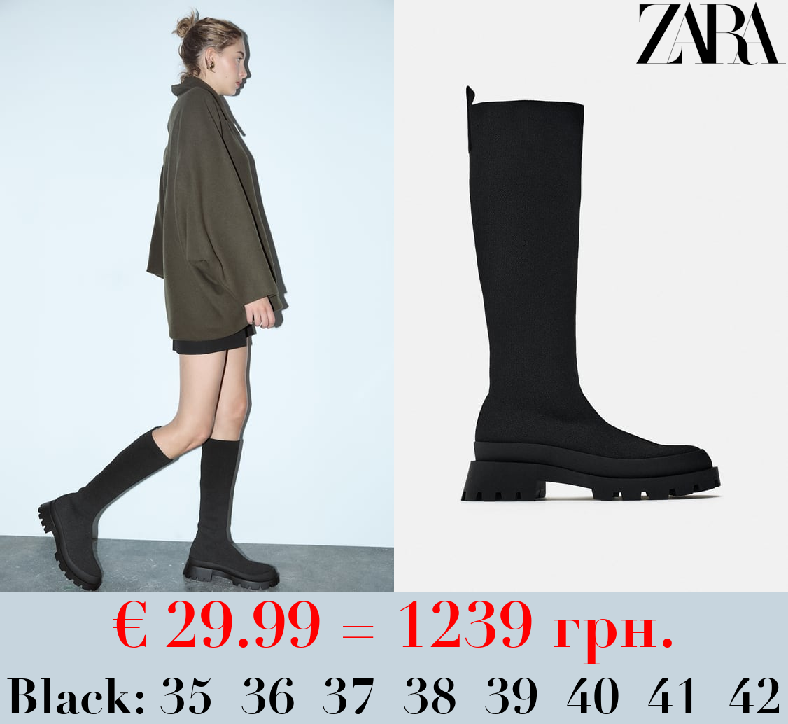 FABRIC BOOTS WITH TRACK SOLE