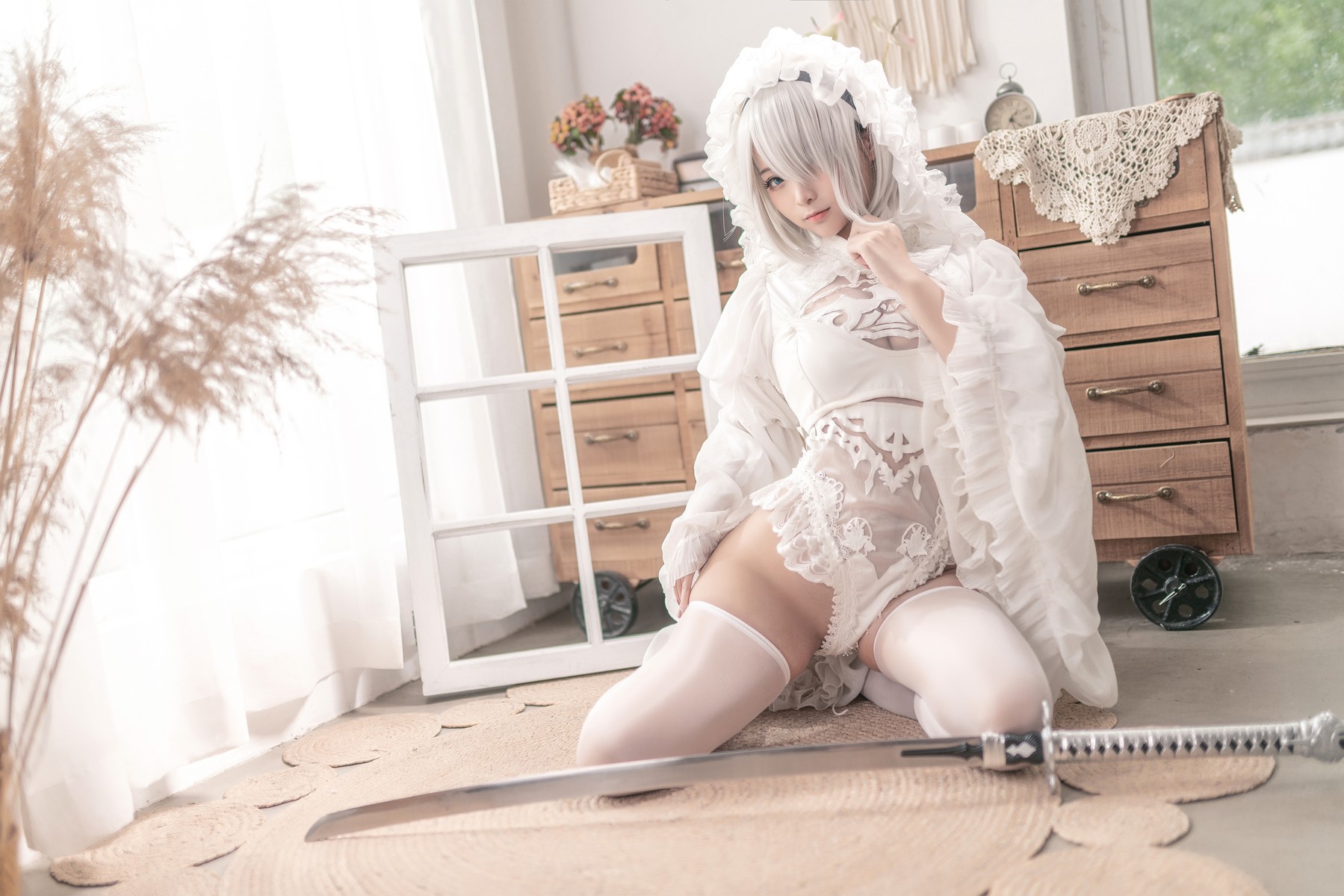Cosplay 蠢沫沫 Chunmomo 尼尔纪元 白花嫁 10