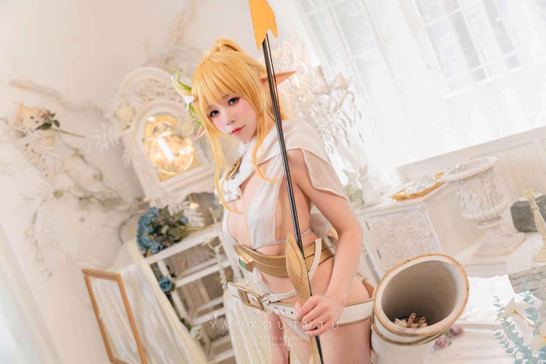 Cosplay 黏黏团子兔 六月订阅 『精灵 弓箭手』 广寒宫 4