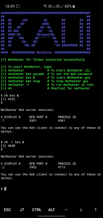 how to stop kali nethunter in termux