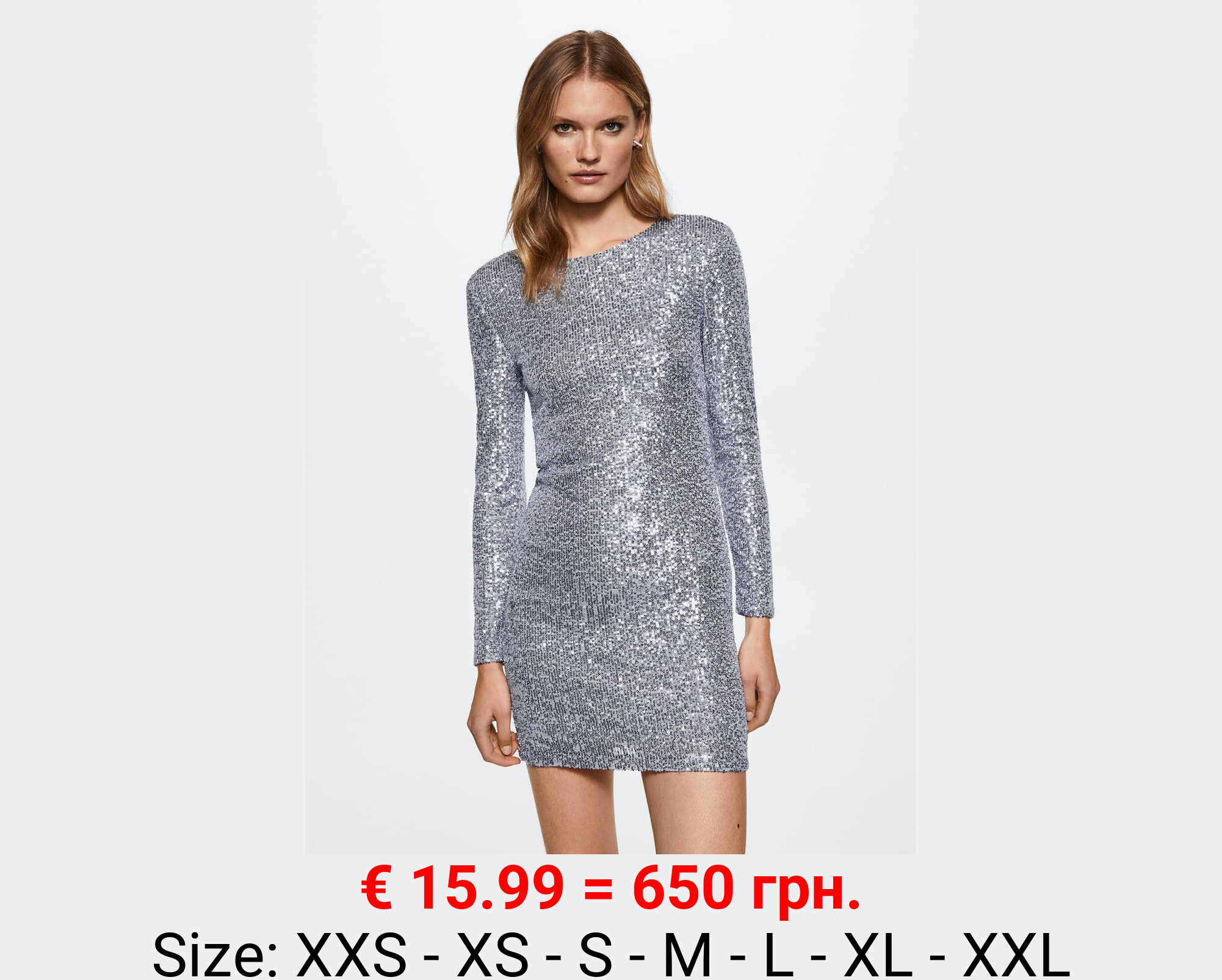 Vestido lentejuelas manga larga