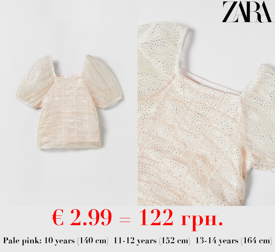 RHINESTONE TULLE TOP