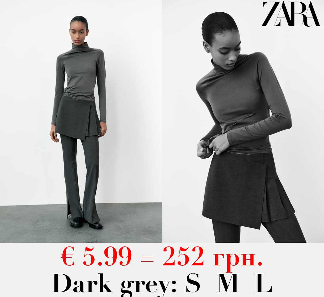 MERCERISED COTTON HIGH NECK TOP