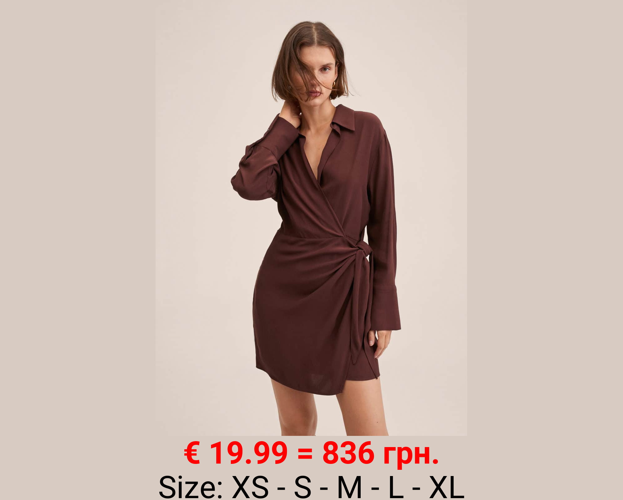 Vestido cruzado lazo