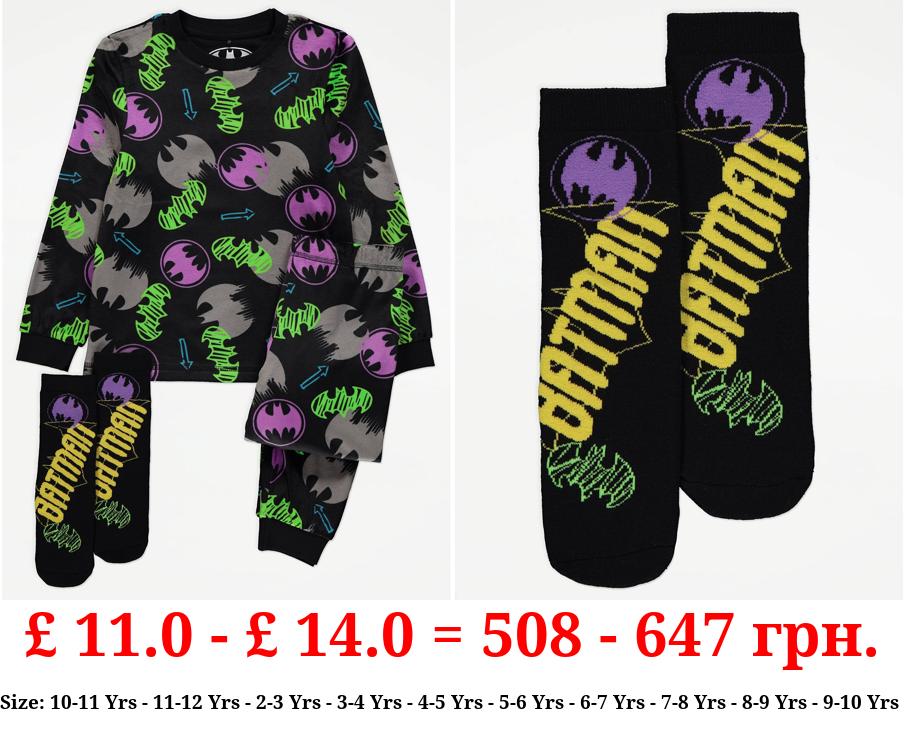 Batman Fleece Pyjamas and Socks Set
