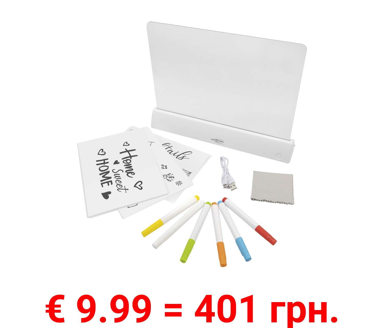 ANSMANN LED-Dekoration-Zeichentafel, inkl. Batterien