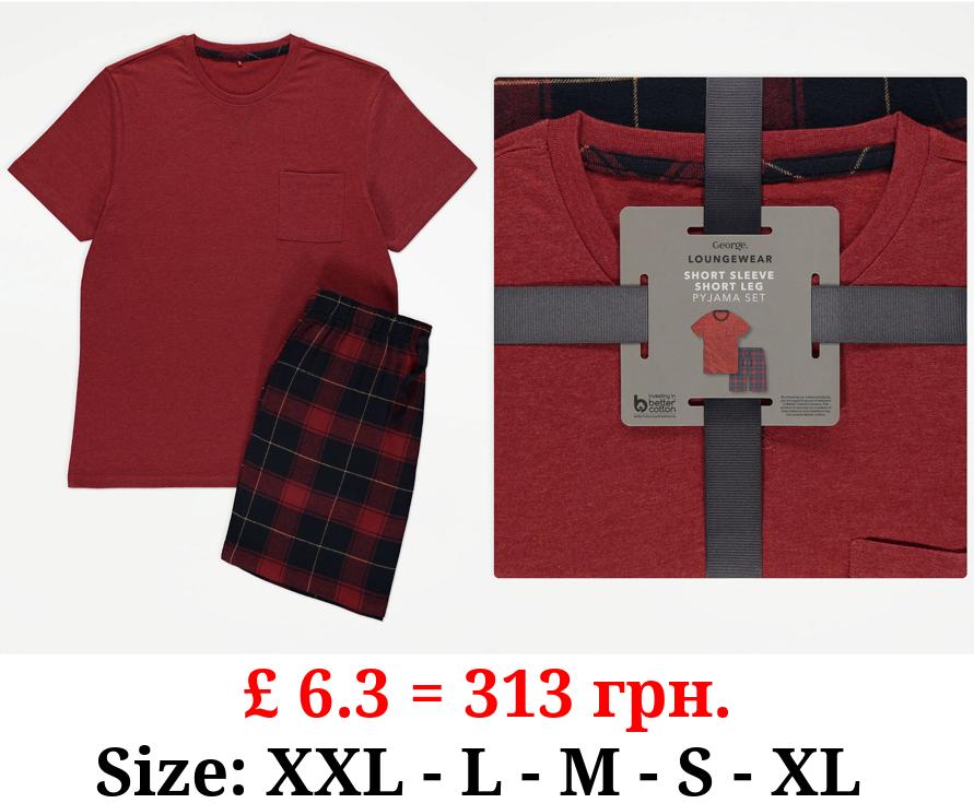 Red Checked Short Pyjamas Gift Set