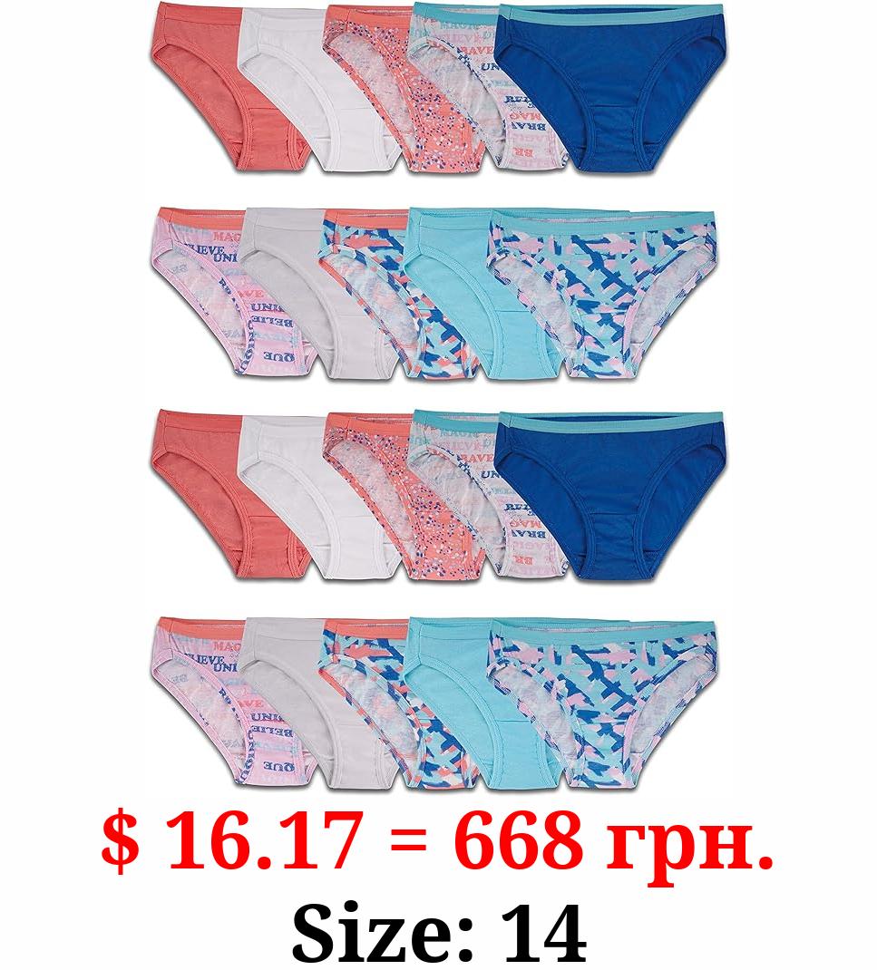 Fruit of the Loom girls Cotton Bikini Underwear Multipacks