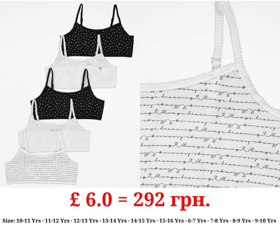 Strappy Glitter Heart Crop Tops 5 Pack