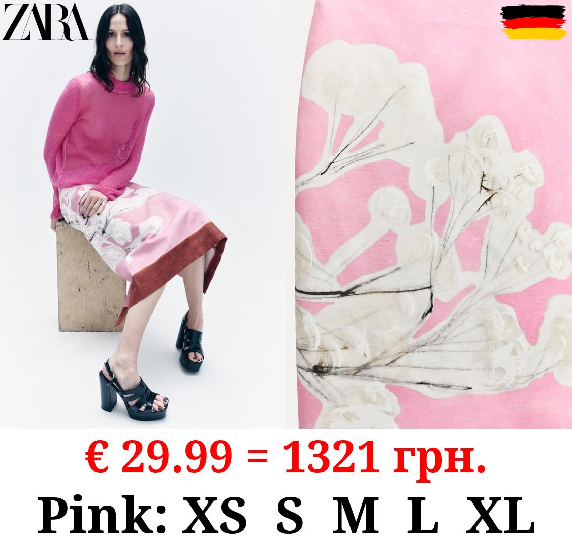 ZW COLLECTION LINEN BLEND PENCIL SKIRT