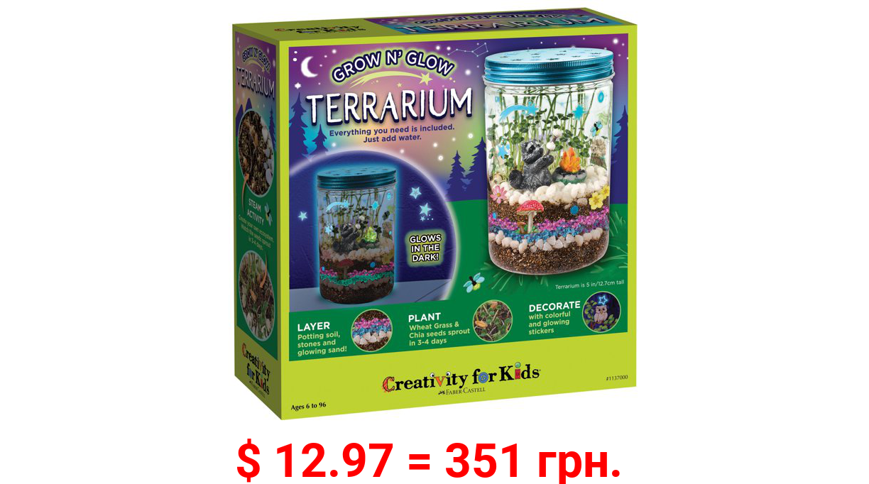 Creativity for Kids Grow N’ Glow Terrarium –Child Craft Activity for Boys and Girls