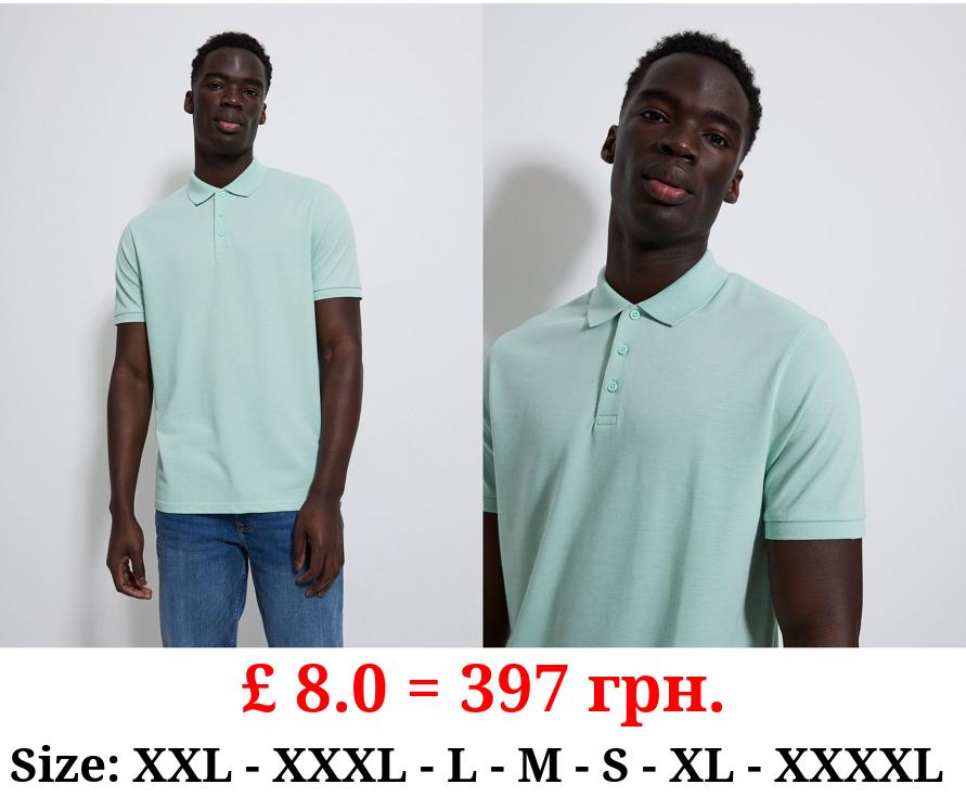 Mint Green Marl Polo Top
