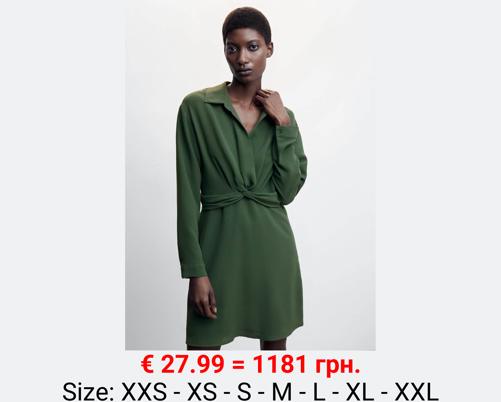 Vestido camisero detalle nudo