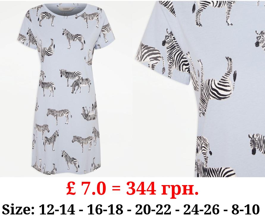 Light Blue Zebra Nightdress