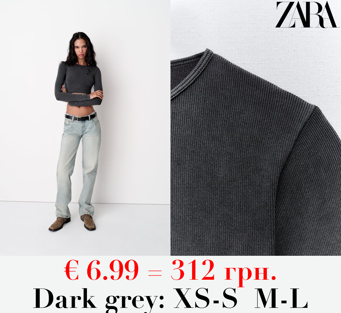 SEAMLESS RIBBED FADED CROP TOP