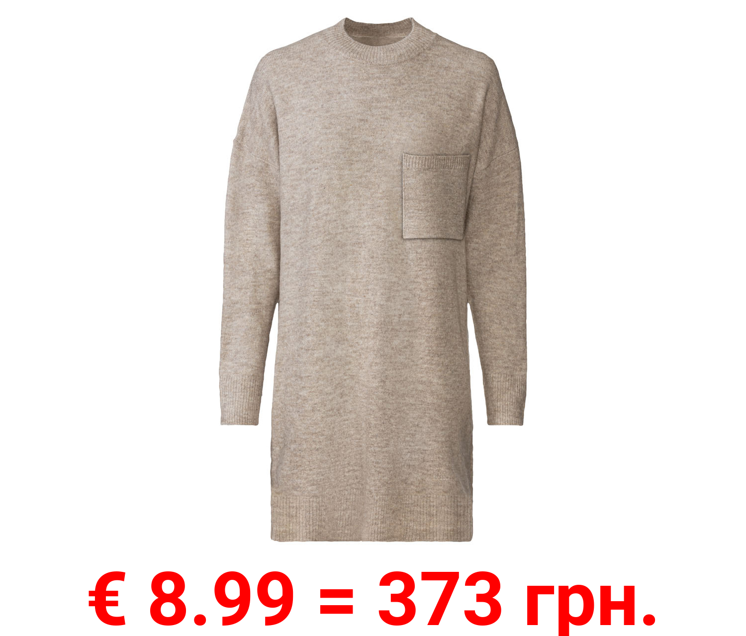 esmara® Damen Pulloverkleid, Grobstrick im Oversize-Look