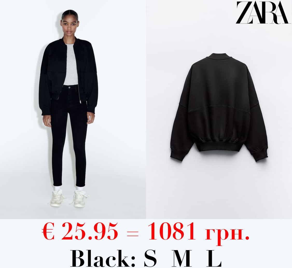 BOMBER SWEATSHIRT WITH ZIP