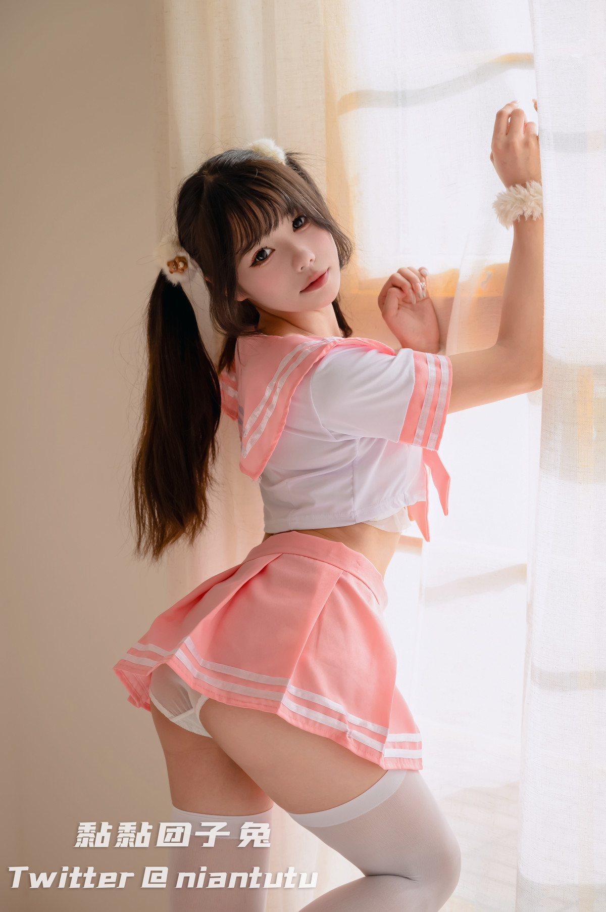 黏黏团子兔 Pink JK Joshi Kosei 20