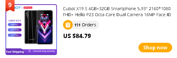 Cubot X19 S 4GB+32GB Smartphone 5.93" 2160*1080 FHD+ Helio P23 Octa-Core Dual Camera 16MP Face ID 4000mAh Big Battery 4G LTE 4.8